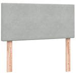 Világosszürke bársony rugós és LED-es ágy matraccal 90x220 cm 7