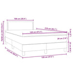 Világosszürke bársony rugós és LED-es ágy matraccal 120 x 210 cm 16