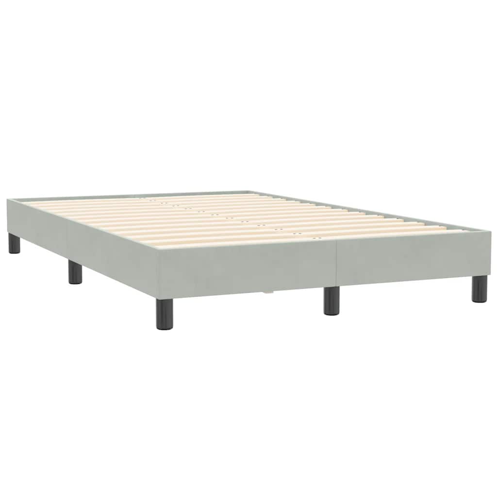 Világosszürke bársony rugós és LED-es ágy matraccal 120 x 210 cm 6