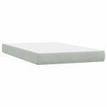 Világosszürke bársony rugós és LED-es ágy matraccal 120 x 210 cm 8