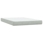 Világosszürke bársony rugós és LED-es ágy matraccal 160x220 cm 7