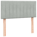 Világosszürke bársony rugós és LED-es ágy matraccal 90x220 cm 7