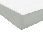Világosszürke bársony rugós és LED-es ágy matraccal 90x220 cm 10