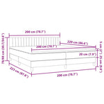Világosszürke bársony rugós és LED-es ágy matraccal 200x220 cm 16