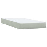 Világosszürke bársony rugós és LED-es ágy matraccal 200x220 cm 8