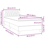 Sötétkék bársony rugós és LED-es ágy matraccal 80x220 cm 16