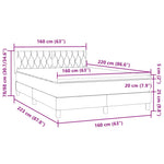 Sötétzöld bársony rugós és LED-es ágy matraccal 160x220 cm 16