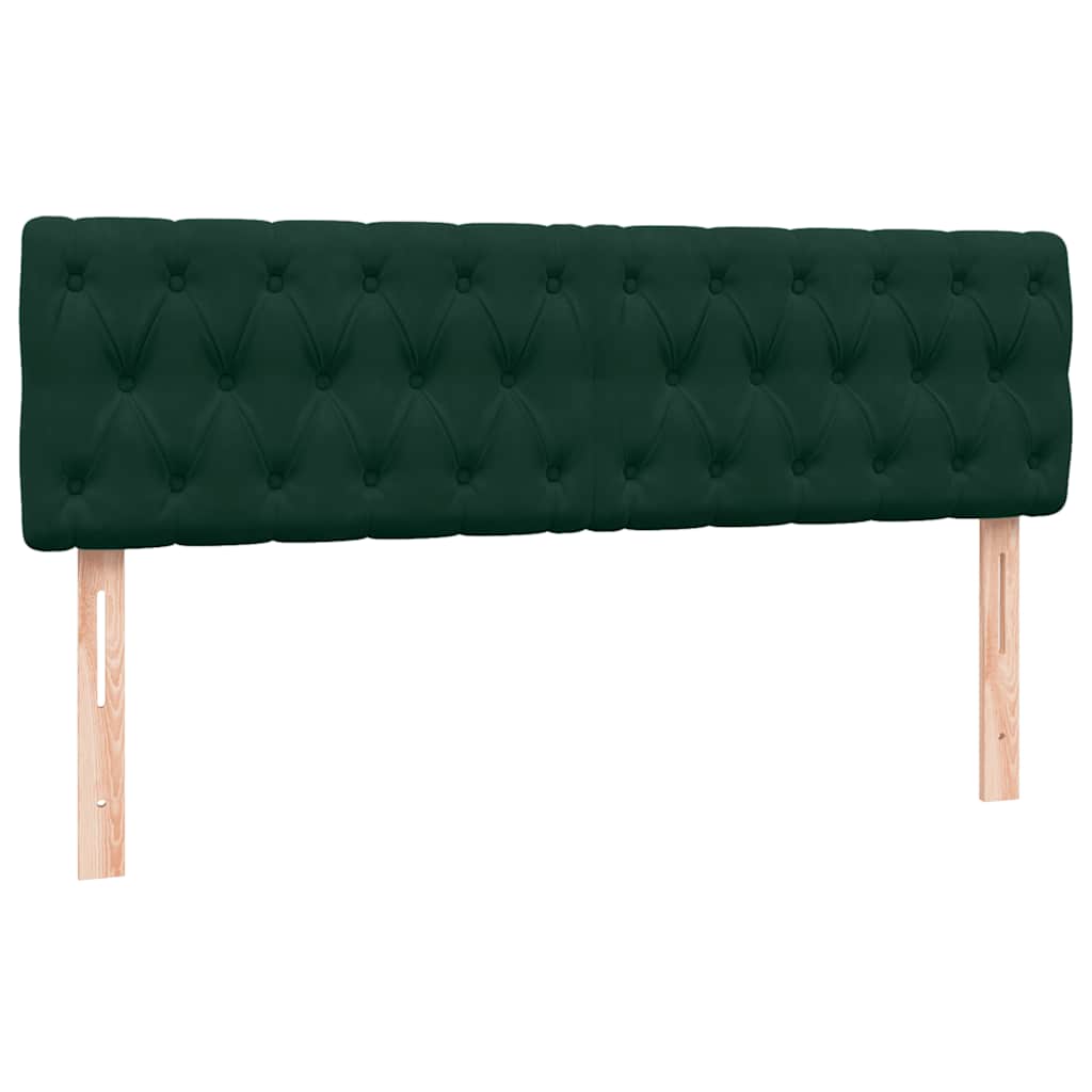 Sötétzöld bársony rugós és LED-es ágy matraccal 160x220 cm 7