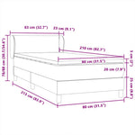 Világosszürke bársony rugós ágy matraccal 80x210 cm 12
