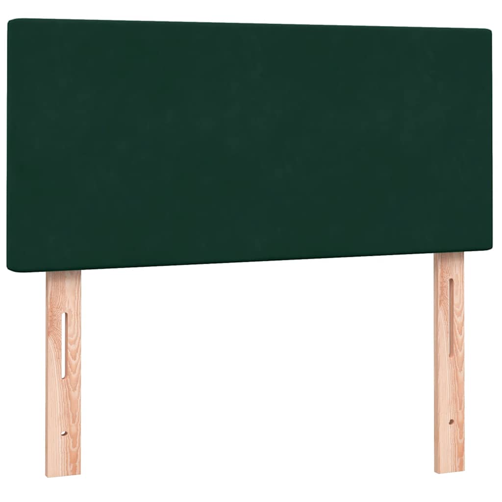 Sötétzöld bársony rugós ágy matraccal 80x220 cm 7
