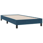 Sötétkék bársony rugós ágy matraccal 100x210 cm 5