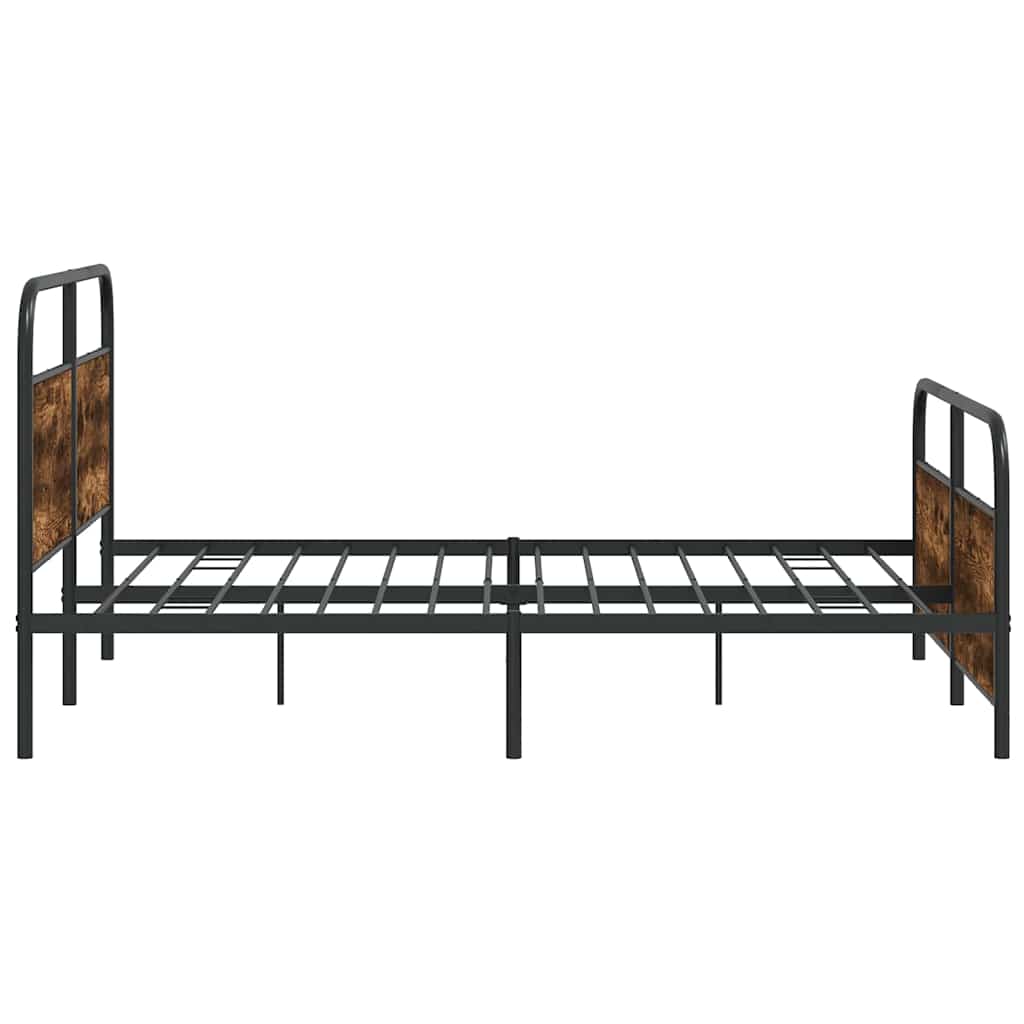 Füstös tölgy színű fém ágykeret matrac nélkül 160 x 200 cm 6