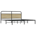 Sonoma tölgy színű fém ágykeret matrac nélkül 200 x 200 cm 3