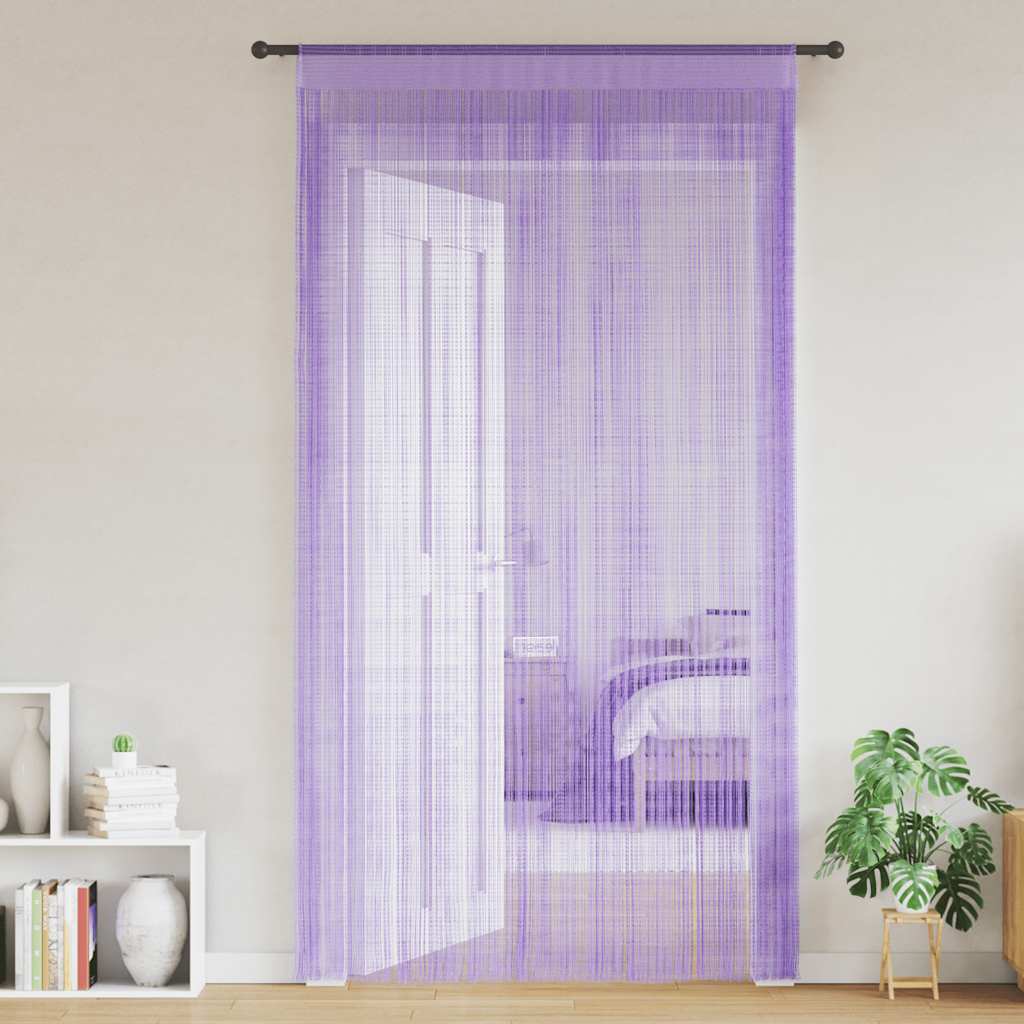 2 db lila zsinórfüggöny 140 x 250 cm