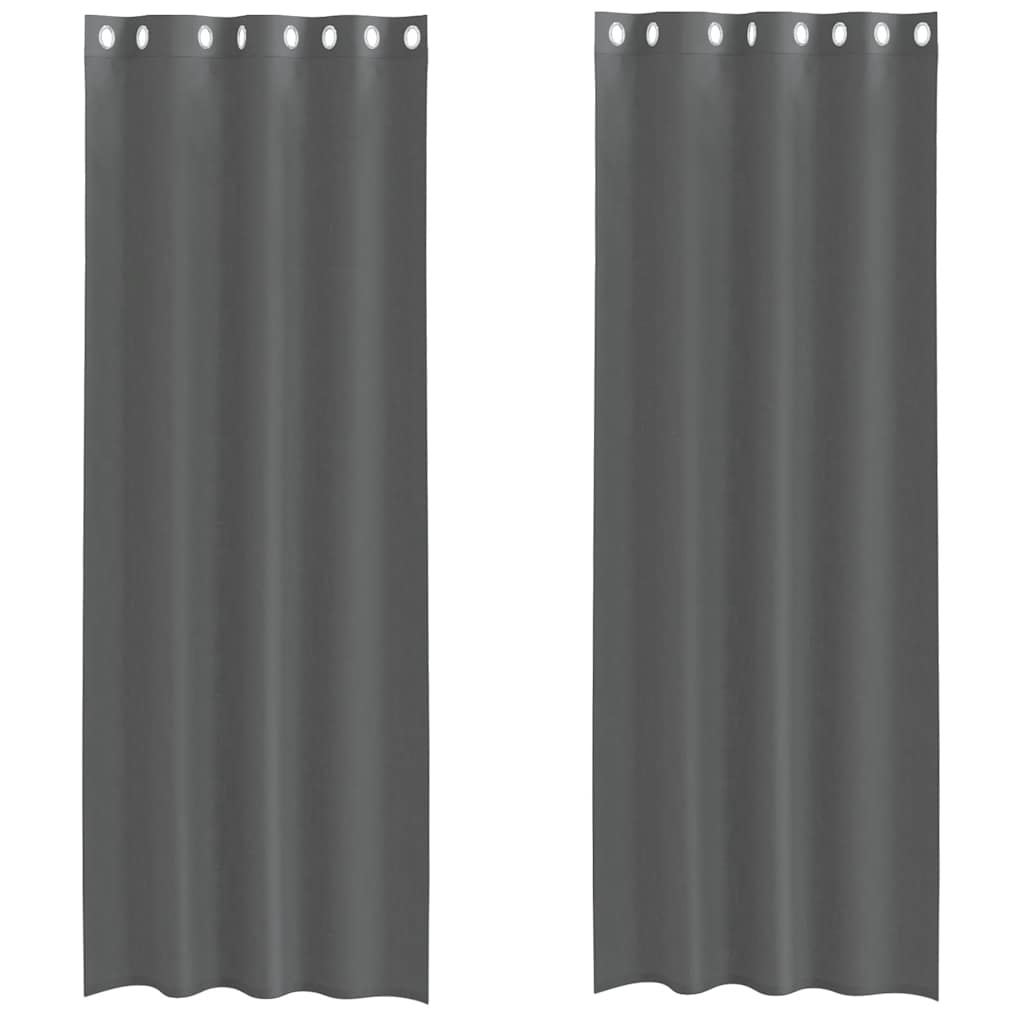 2 db sötétszürke fátyolfüggönyök rojtokkal 140x260 cm 2