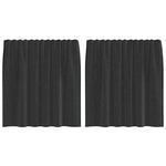 2 db fekete fátyolfüggönyök fülecske tetejével 140x260 cm 2