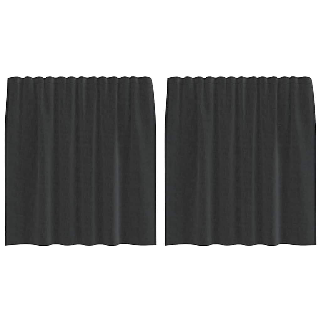 2 db fekete fátyolfüggönyök fülecske tetejével 140x260 cm 2