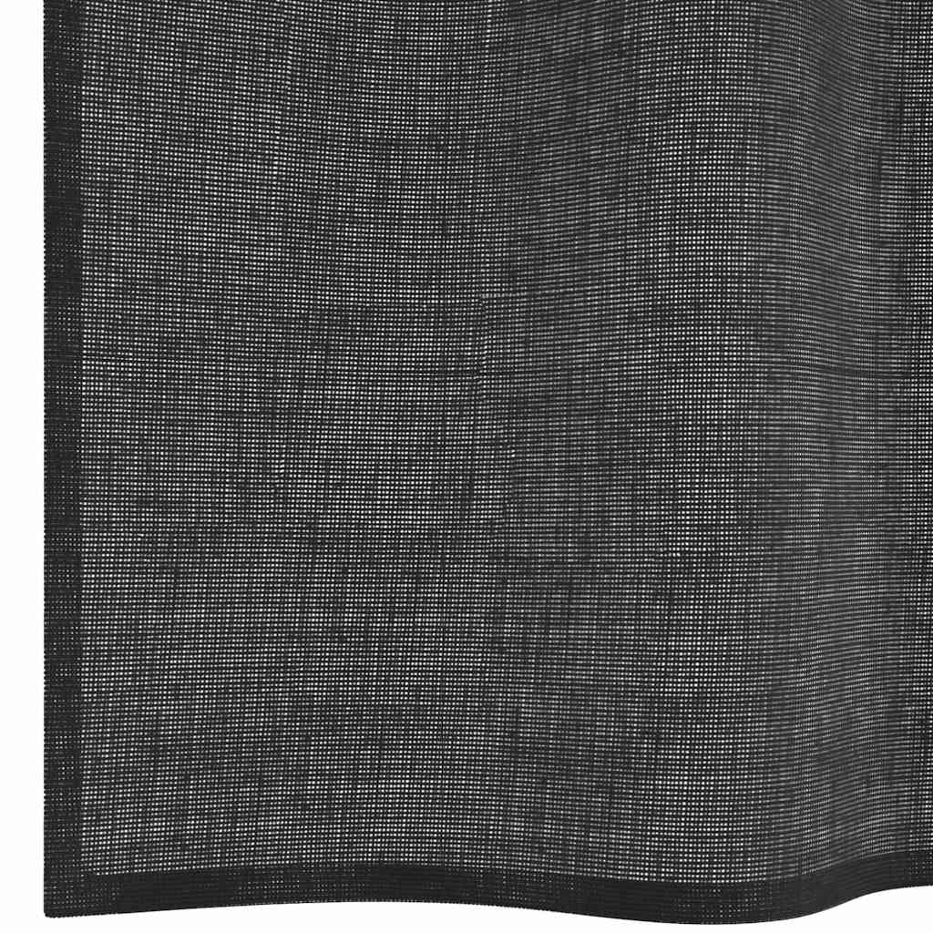 2 db fekete fátyolfüggönyök fülecske tetejével 140x260 cm 6