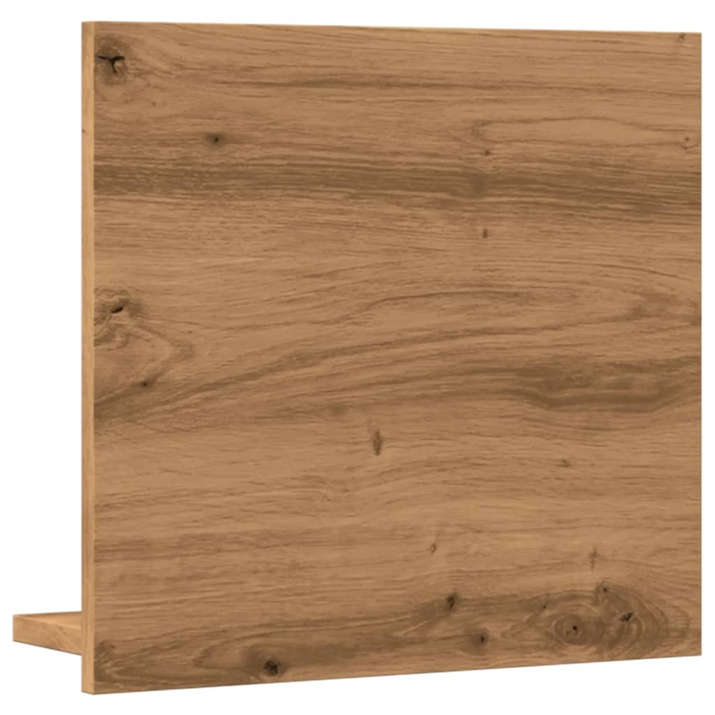 Kézműves tölgy szerelt fa tükrös fürdőszobaszekrény 40x11x37 cm 6