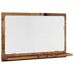 Antik fa színű szerelt fa tükrös fürdőszobaszekrény 60x11x37 cm 2