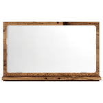 Antik fa színű szerelt fa tükrös fürdőszobaszekrény 60x11x37 cm 4