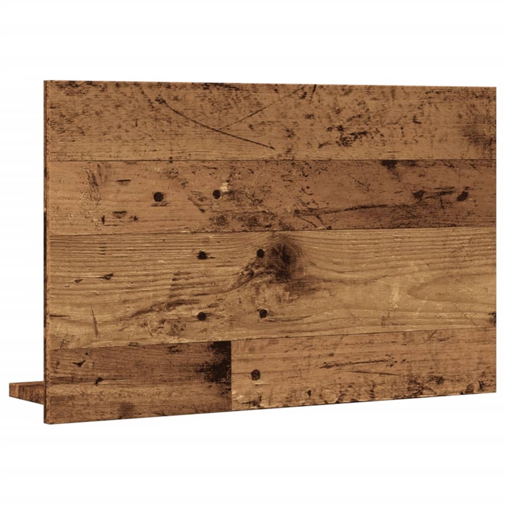 Antik fa színű szerelt fa tükrös fürdőszobaszekrény 60x11x37 cm 6