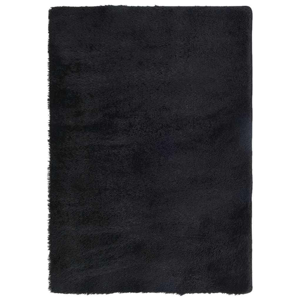 Fekete hosszú szálú NAVARRA bozontos szőnyeg 120x170 cm 2