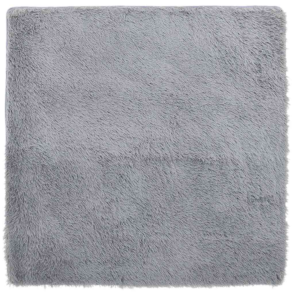 Világosszürke hosszú szálú NAVARRA bozontos szőnyeg 160x160 cm 2