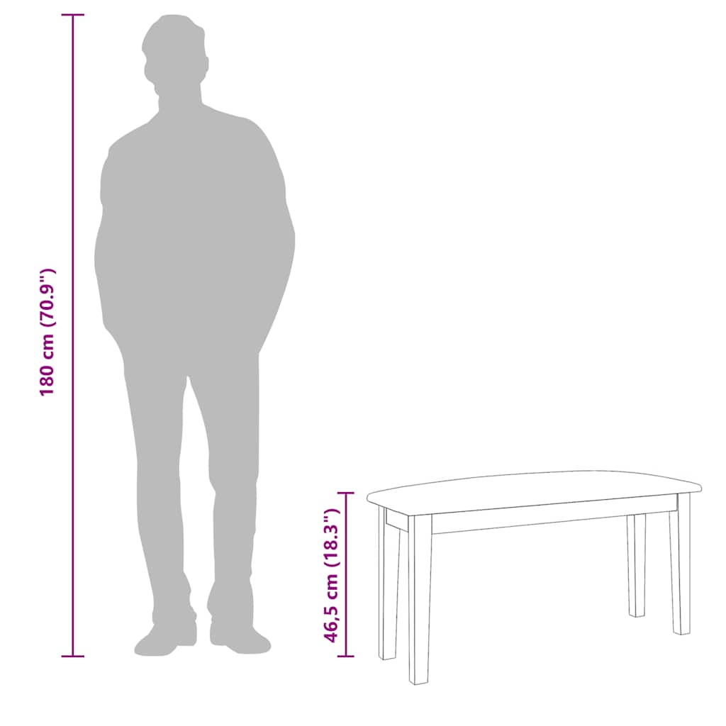 Barna tömörfa gumiból pad 90 cm 10