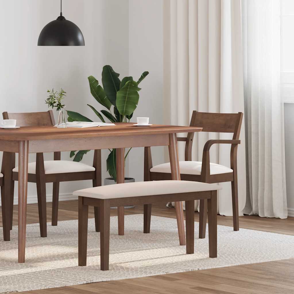 Barna tömörfa gumiból pad 90 cm