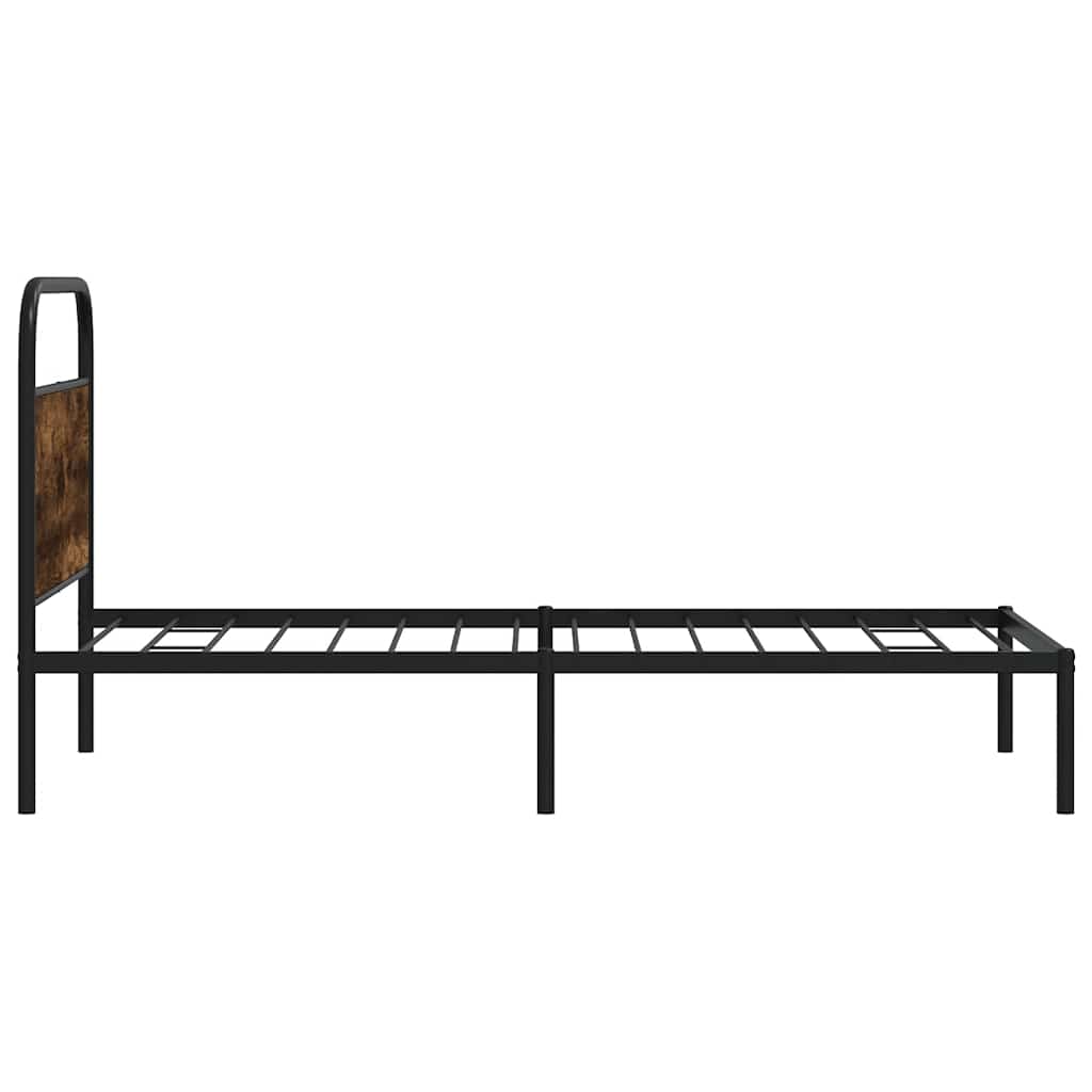 Ágykeret matrac nélkül 107x203 cm füstölt tölgy fűrészelt fa 6