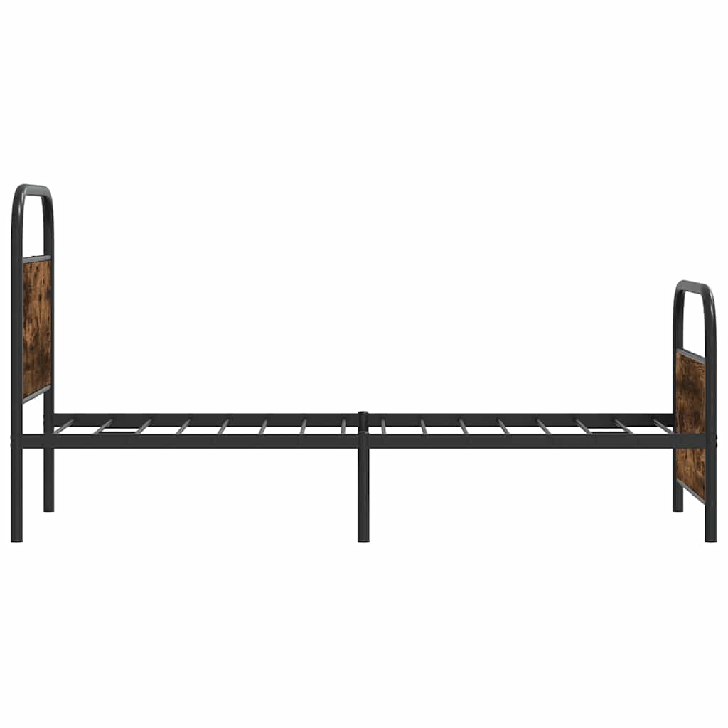 Ágykeret matrac nélkül 80x200 cm füstölt tölgy fűrészelt fa 6