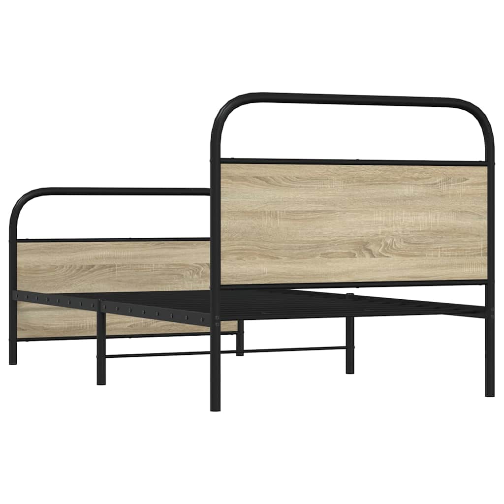 Ágykeret matrac nélkül 100x190 cm sonoma tölgyfa műfa 7