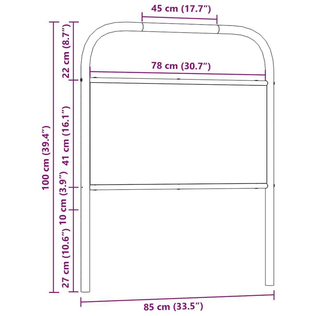 Csere fejtámla sonoma tölgy 80 cm acél és műfa 7