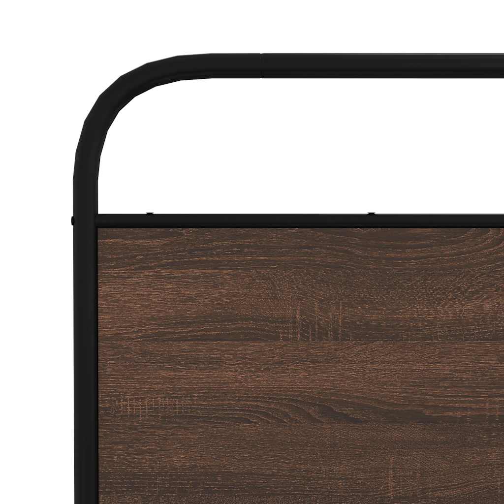 Barna tölgy színű acél és szerelt fa csere fejtámla 160 cm 6