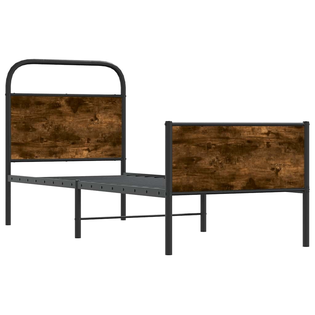 Ágykeret matrac nélkül 75x190 cm sonoma tölgyfa műfa 4