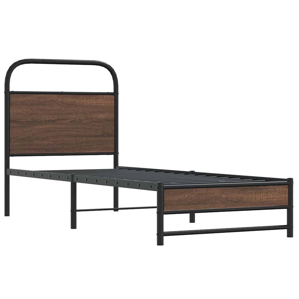 Ágykeret matrac nélkül 80x200 cm barna tölgyfa műfa 3
