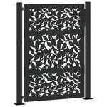 Fekete kerti kapu 100x125 cm acéllevél mintával 2