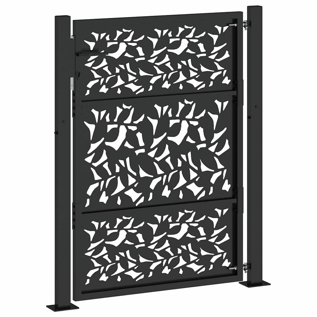 Fekete kerti kapu 100x125 cm acéllevél mintával 6