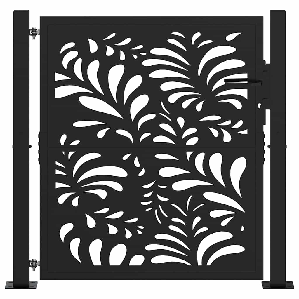Kerti kapu Fekete 100x100 cm Acél hullámos kialakítású 3