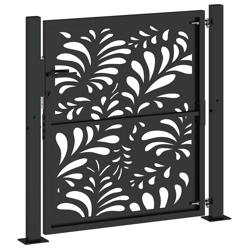 Kerti kapu Fekete 100x100 cm Acél hullámos kialakítású 6
