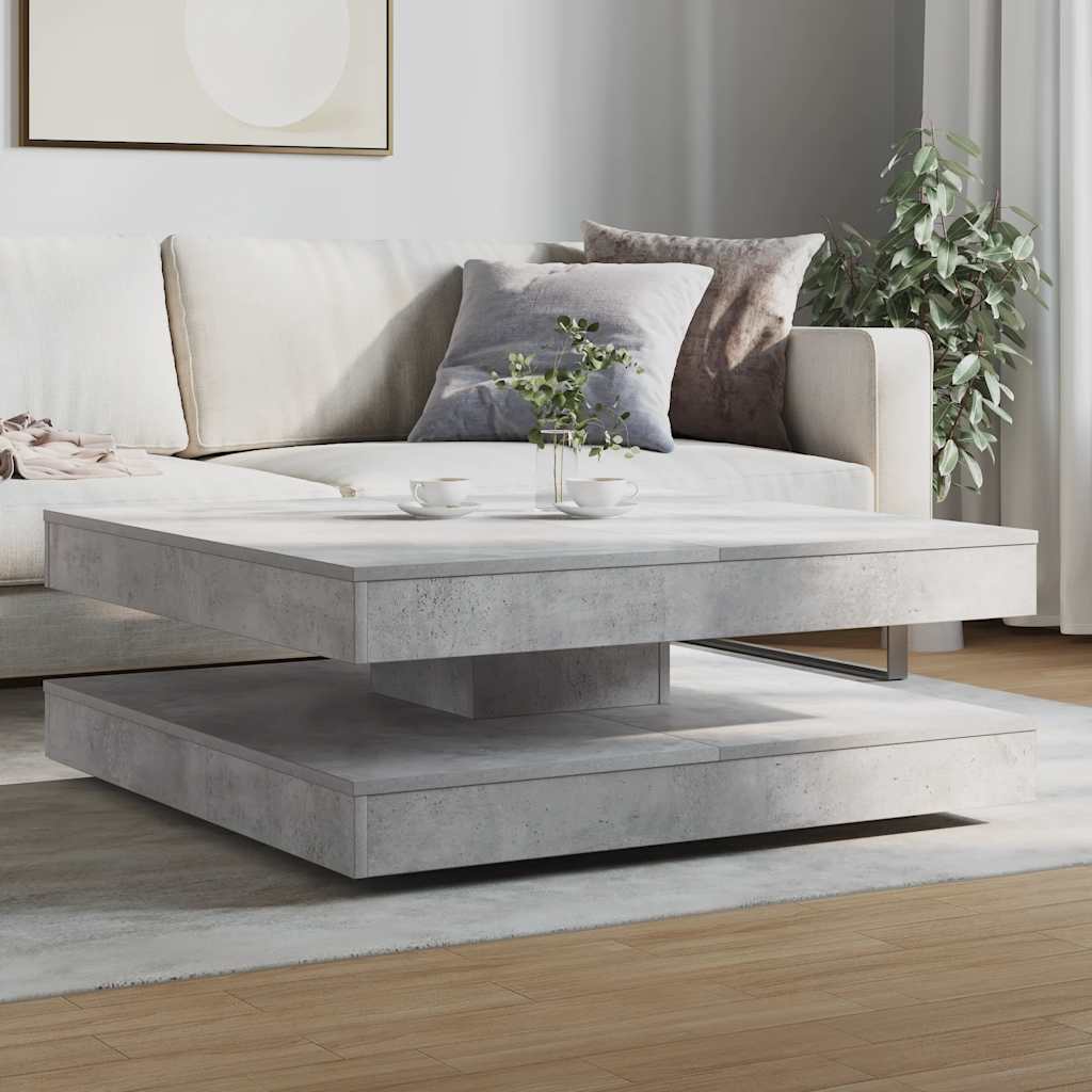 Betonszürke dohányzóasztal 360 fokban forgatható 90x90x34,5 cm 3