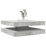 Betonszürke dohányzóasztal 360 fokban forgatható 90x90x34,5 cm