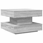 Szürke sonoma dohányzóasztal 360 fokban forgatható 50x50x34,5cm 2