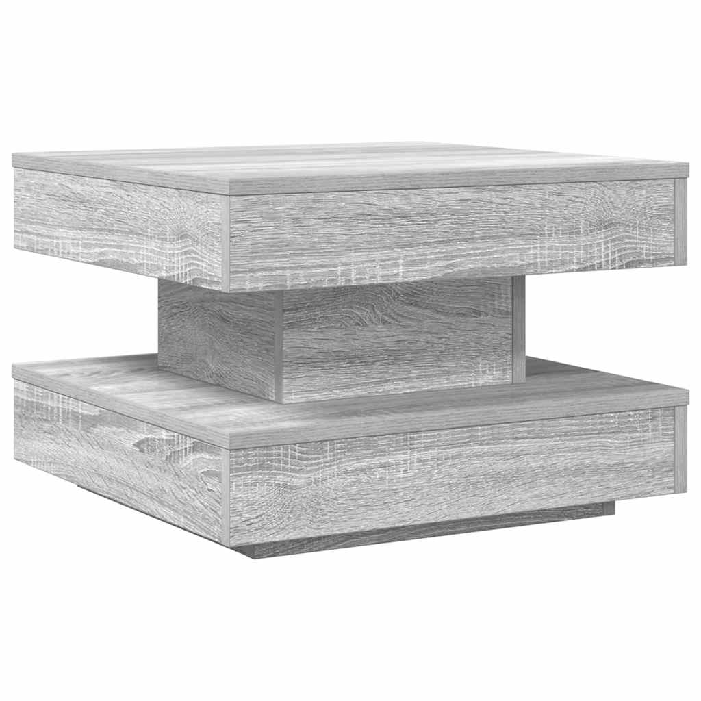 Szürke sonoma dohányzóasztal 360 fokban forgatható 50x50x34,5cm 2