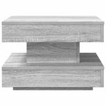 Szürke sonoma dohányzóasztal 360 fokban forgatható 50x50x34,5cm 4