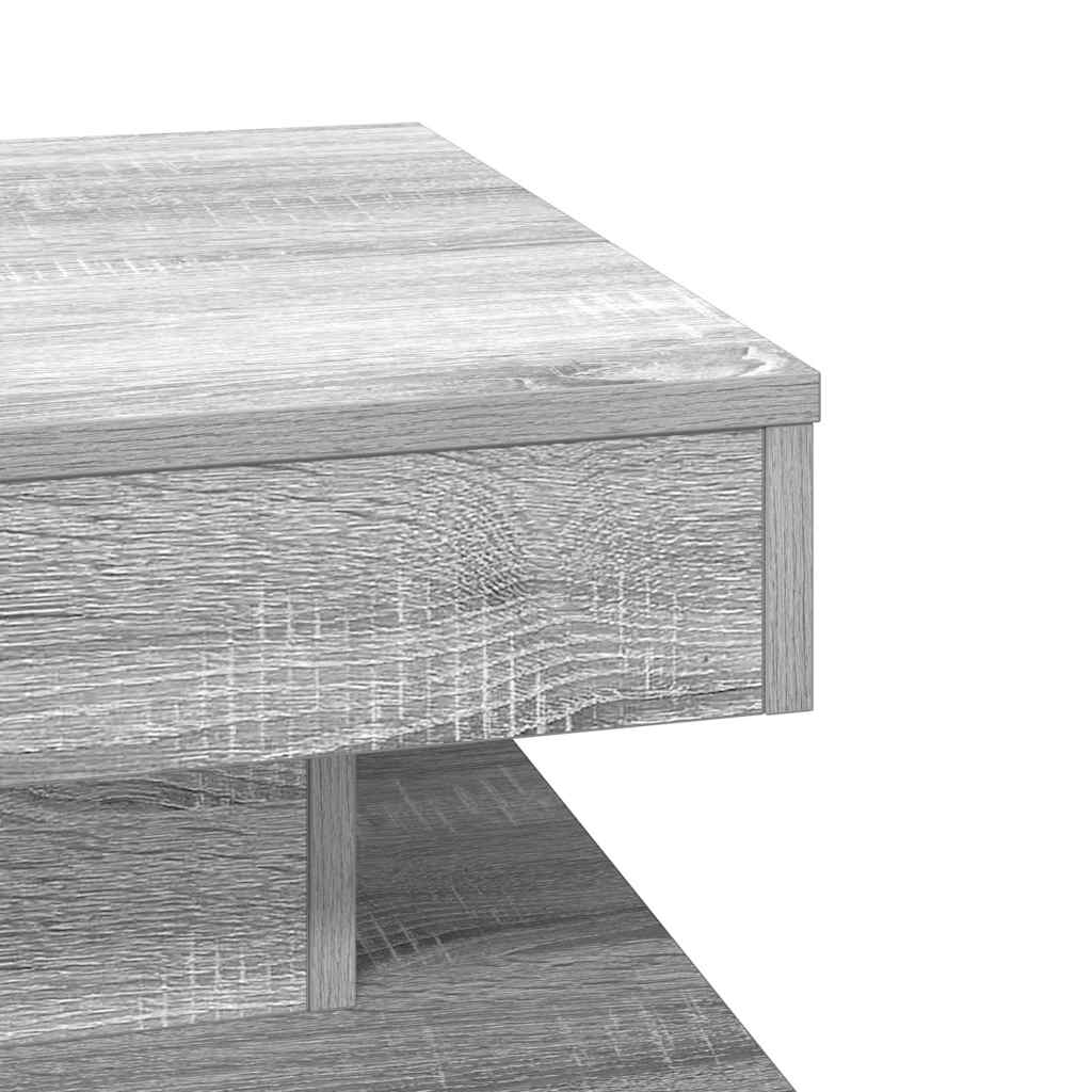 Szürke sonoma dohányzóasztal 360 fokban forgatható 50x50x34,5cm 8