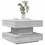 Szürke sonoma dohányzóasztal 360 fokban forgatható 50x50x34,5cm