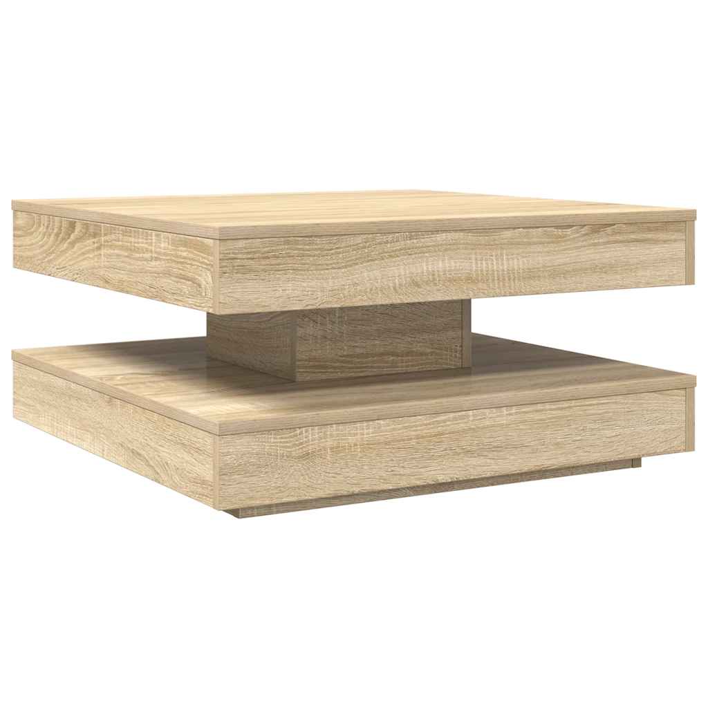 Sonoma tölgy dohányzóasztal 360 fokban forgatható 70x70x34,5 cm 6
