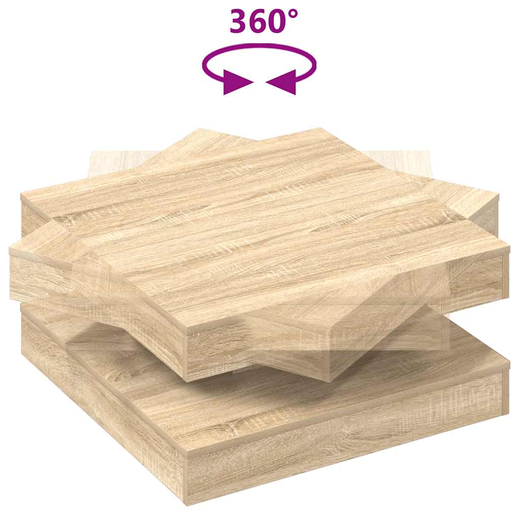 Sonoma tölgy dohányzóasztal 360 fokban forgatható 70x70x34,5 cm 7